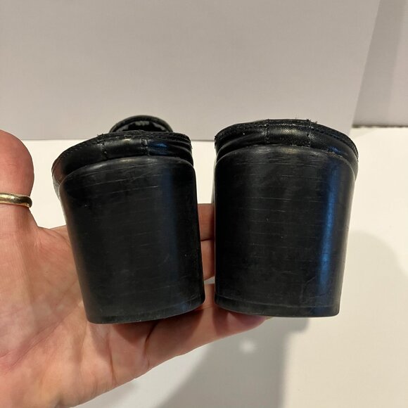 Naturalizer Black Leather Mules with Chunky Heels Womens Size 8.5 - Picture 11 of 13